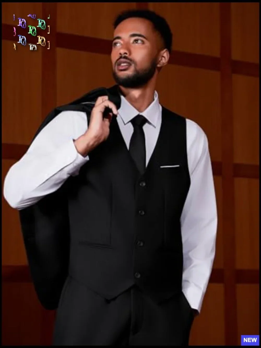 Slim Fit Men's Vest Classic Formal Business Casual Four Button Closure